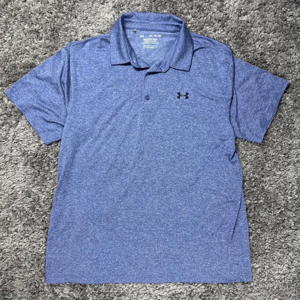 Under Armour blue heather polo shirt, size XL